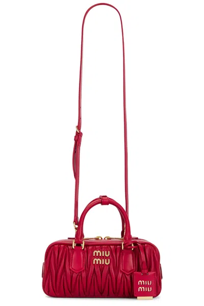 Miu Miu Arcadie Matelasse Bag In Rosso