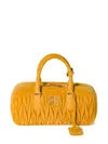 Miu Miu Arcadie Matelassé Suede Bag In Gelb
