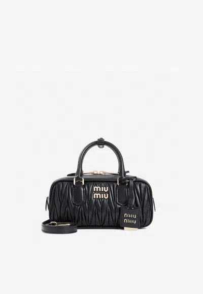 MIU MIU ARCADIE  MATELASSÉ LEATHER TOP HANDLE BAG