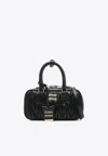 Miu Miu Arcadie Matelassé Leather Top Handle Bag In Black