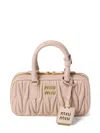 Miu Miu Double Handle Shoulder Bag In Neutrals