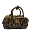 Miu Miu Arcadie Matelassé Nappa Leather Bag In Black