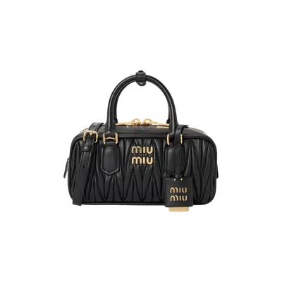 Pre-owned Miu Miu Arcadie Matelassé Nappa Leather Bag 'black' | Women's Size Onesize