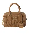 Miu Miu Arcadie Matelassé Nappa Leather Bag In Brown