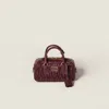 Miu Miu Arcadie Matelassé Nappa Leather Bag In Burgundy