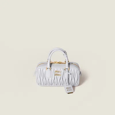 Miu Miu Arcadie Matelassé Nappa Leather Bag In Gray