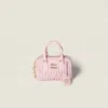 Miu Miu Arcadie Matelassé Nappa Leather Bag In Pink