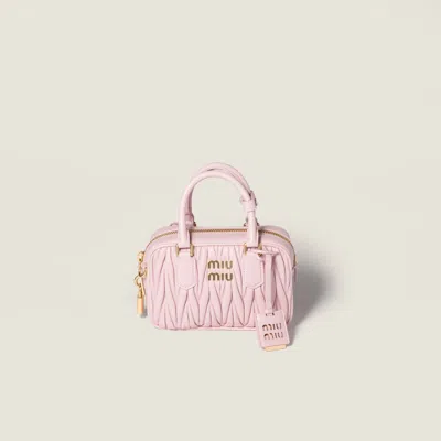 Miu Miu Arcadie Matelassé Nappa Leather Bag In Pink
