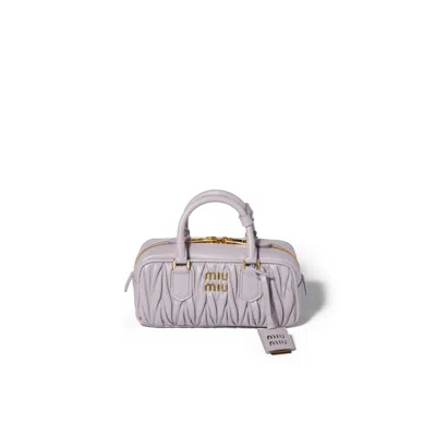 Miu Miu Arcadie Matelassé Nappa Leather Bag In Purple