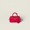 Miu Miu Arcadie Matelassé Nappa Leather Bag In Red