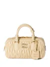 Miu Miu Cream Nappa Leather Arcadie Handbag In Soia