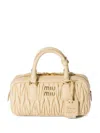Miu Miu Cream Nappa Leather Arcadie Handbag In Soia