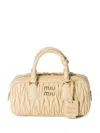 Miu Miu Cream Nappa Leather Arcadie Handbag In Soia