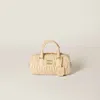 Miu Miu Cream Nappa Leather Arcadie Handbag In Soy Green