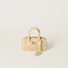 Miu Miu Cream Nappa Leather Arcadie Handbag In Soy Green