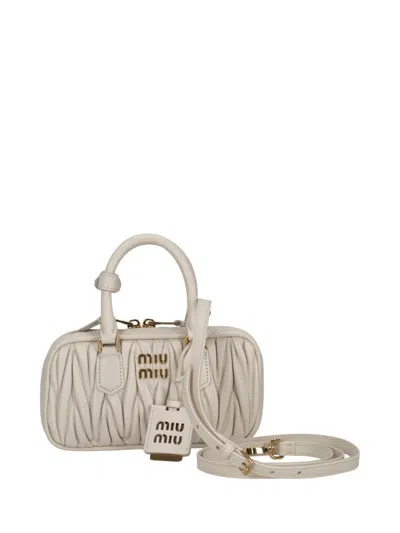 Miu Miu Arcadie Matelassé Nappa Leather Mini-bag In White