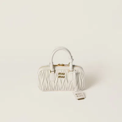 Miu Miu Arcadie Matelassé Nappa Leather Mini-bag In White