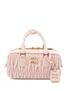Miu Miu Zipper Shoulder Bag In Neutral