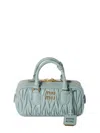 Miu Miu Arcadie Matelassé Tote Bag In Green