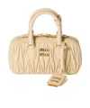 Miu Miu Arcadie Leather Handbag In Nude