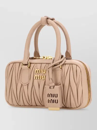 Miu Miu Arcadie Nappa Leather Clutch Bag In Pink