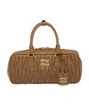 Miu Miu Matelassé Nappa Leather Top-handle Bag In Brown