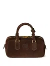Miu Miu Arcadie Padded Tote Bag In Brown