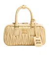 Miu Miu Cream Nappa Leather Arcadie Handbag In Nude