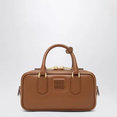 Miu Miu Arcadie Regular Cognac Coloured Top Case Women In Brown