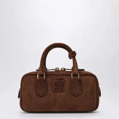 Miu Miu Arcadie S Bag In Cocoa Suede Leather Women In Brown
