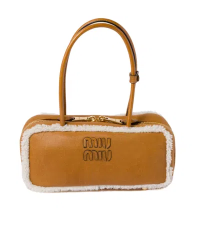 Miu Miu Arcadie Shearling Top-handle Bag