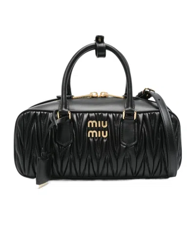 Miu Miu Arcadie Shoulder Bag In Black