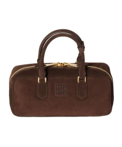 Miu Miu Arcadie Shoulder Bag In Brown