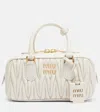 Miu Miu Arcadie Small Leather Top-handle Bag In White