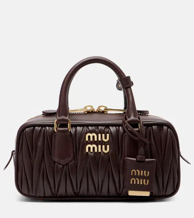 Miu Miu Arcadie Small Matelassé Leather Tote Bag