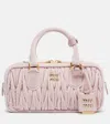 Miu Miu Arcadie Small Suede Top-handle Bag In Pink
