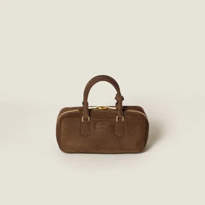 Miu Miu Arcadie Suede Bag In Brown