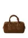Miu Miu Arcadie Suede Tote Bag In Brown