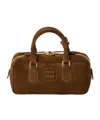 Miu Miu Arcadie Padded Suede Top-handle Bag In Cocoa Brown