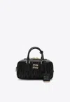 Miu Miu Arcadie Top Handle Bag In Matelassé Nappa In Black