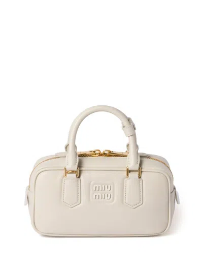 Miu Miu Arcadie Tote Bag In F0k74 Talco