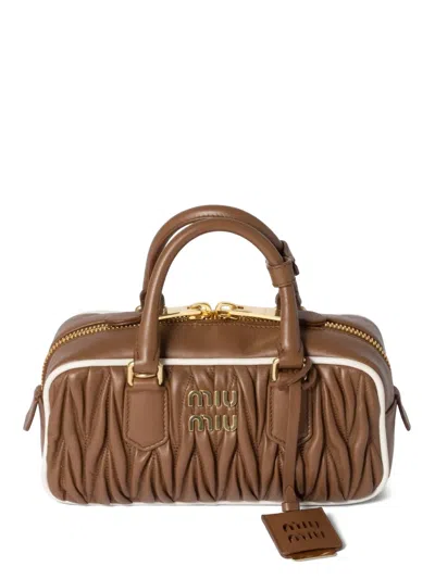 Miu Miu Arcadie Tote Bag In Brown