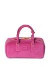 Miu Miu Arcadie Padded Suede Top-handle Bag In Pink