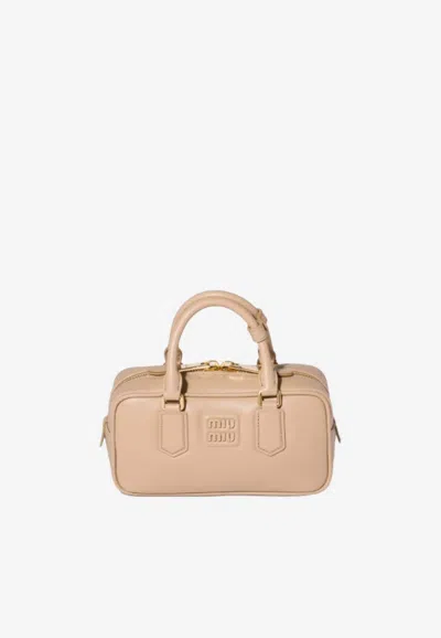 Miu Miu Arcadie Tote Bag In Sand
