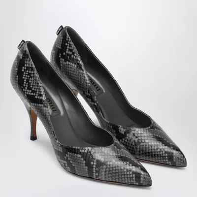 MIU MIU ARDESIA PUMPS IN AYERS PYTHON-PRINT LEATHER