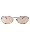 Miu Miu Argento Metal Sunglasses In Brown