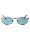 Miu Miu Argento Metal Sunglasses In Metallic
