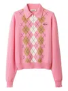 Miu Miu Argyle Pattern Polo Collar Knitwear Sweater In Multi