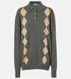 Miu Miu Argyle Cashmere Sweater In Multicoloured