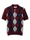 Miu Miu Argyle Intarsia-knit Sweater In Red